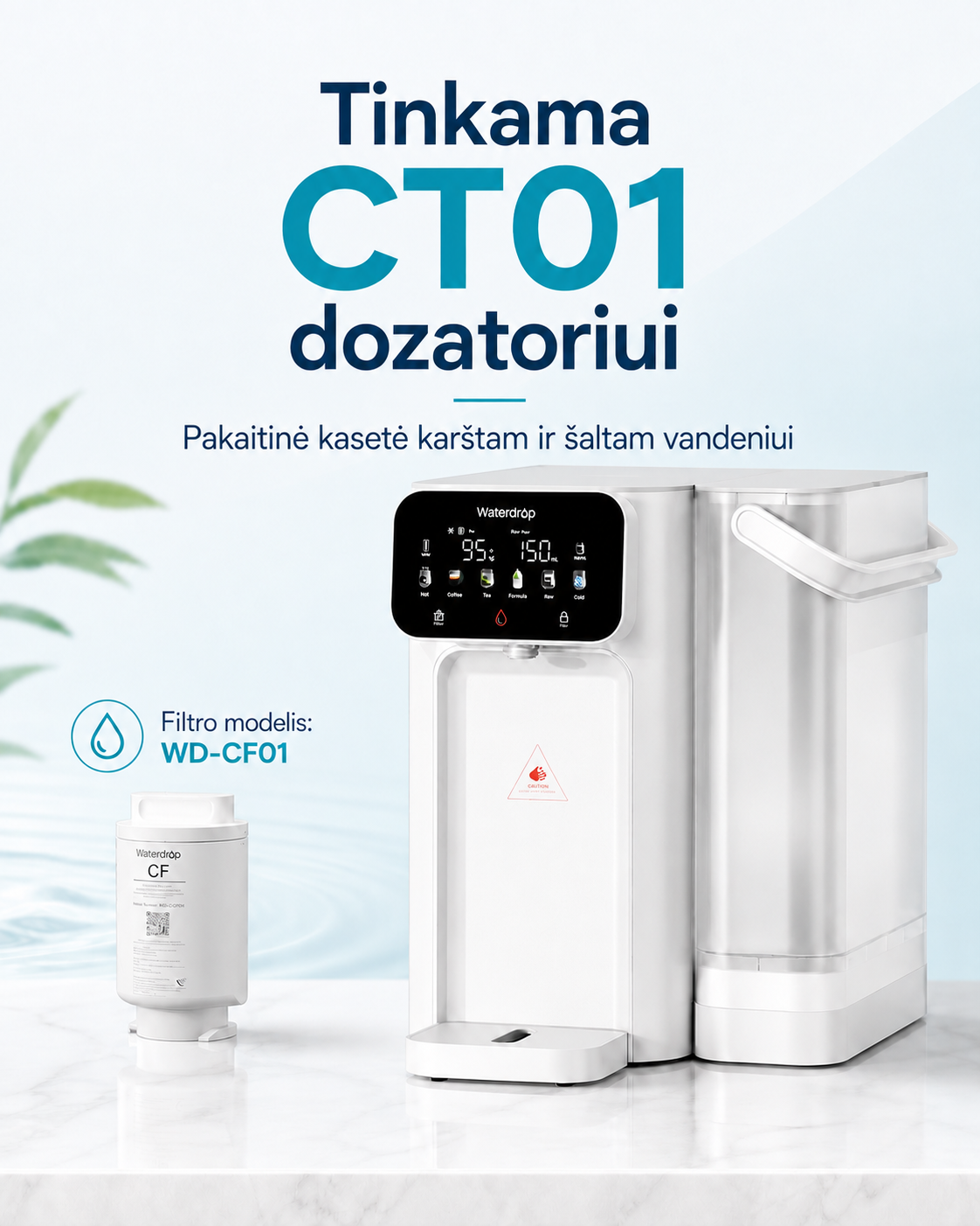 Waterdrop CF01 kasetė, tinkama CT01 dozatoriui