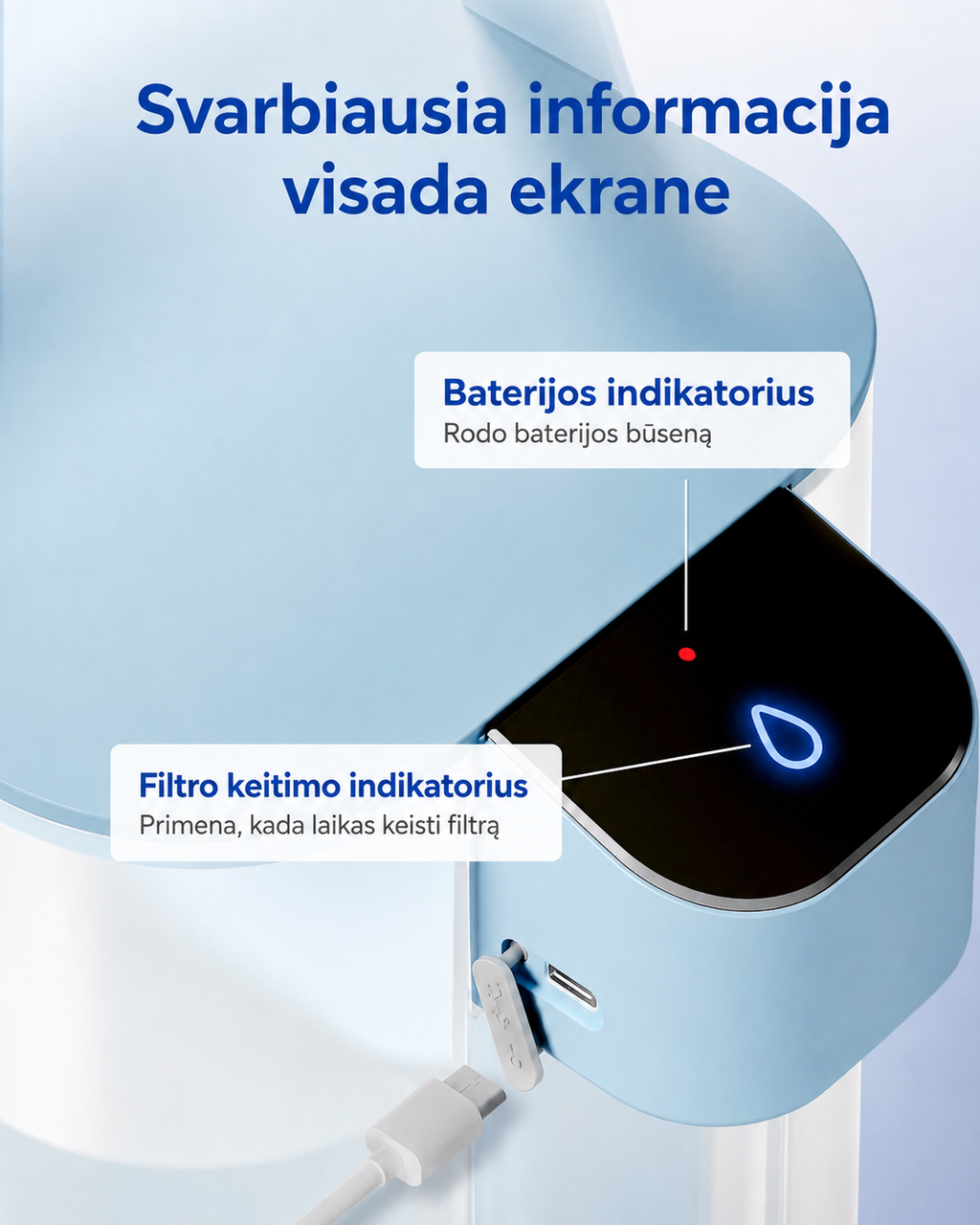 Elektrinis stalinis vandens filtras, 3,5 l