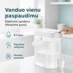 Baltas Waterdrop ED06 4 l elektrinis ąsotis, vanduo vienu paspaudimu