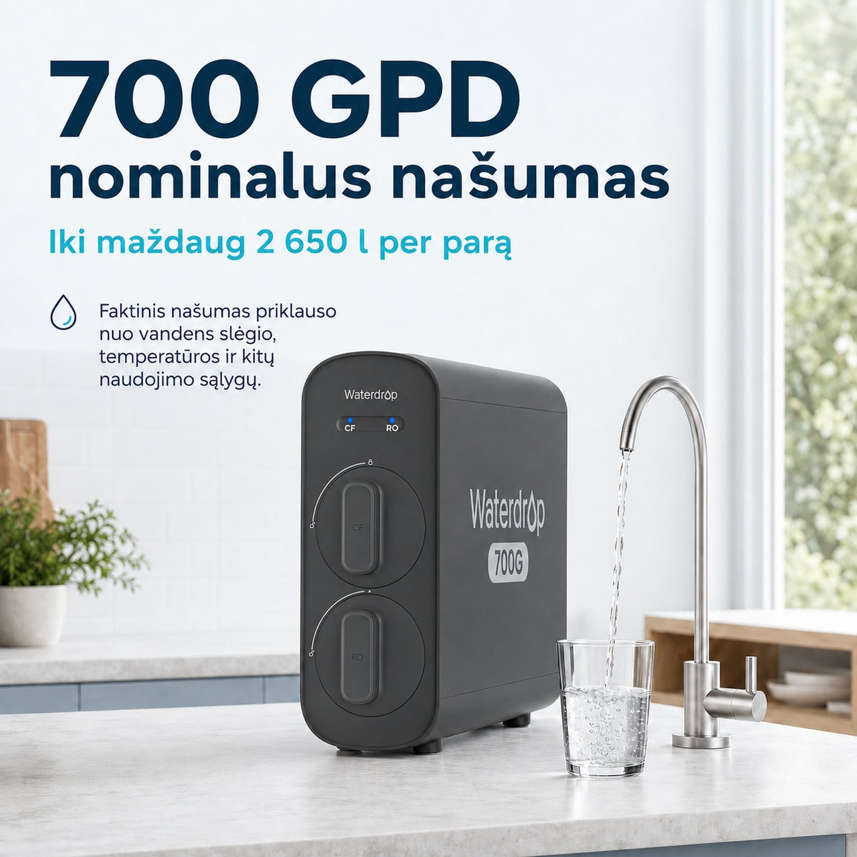 Waterdrop G5P700 700 GPD nominalus našumas