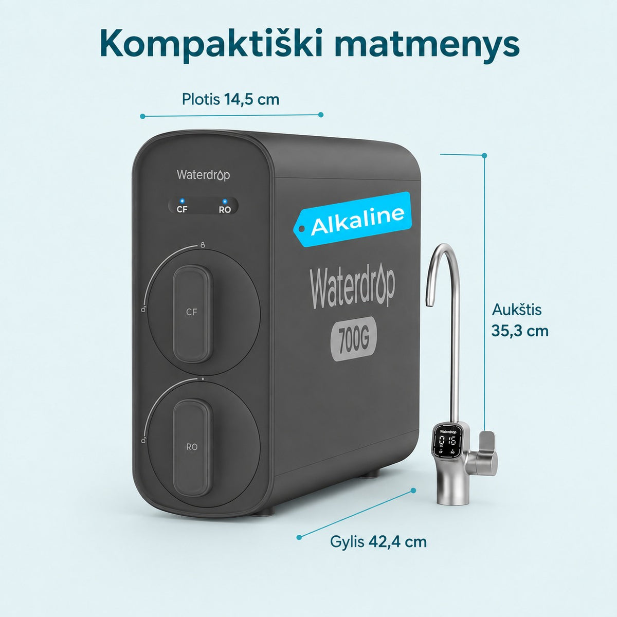 Waterdrop G5P700A matmenys
