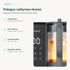 Waterdrop M1 valdymo ekranas su temperatūros ir filtro būsenos informacija