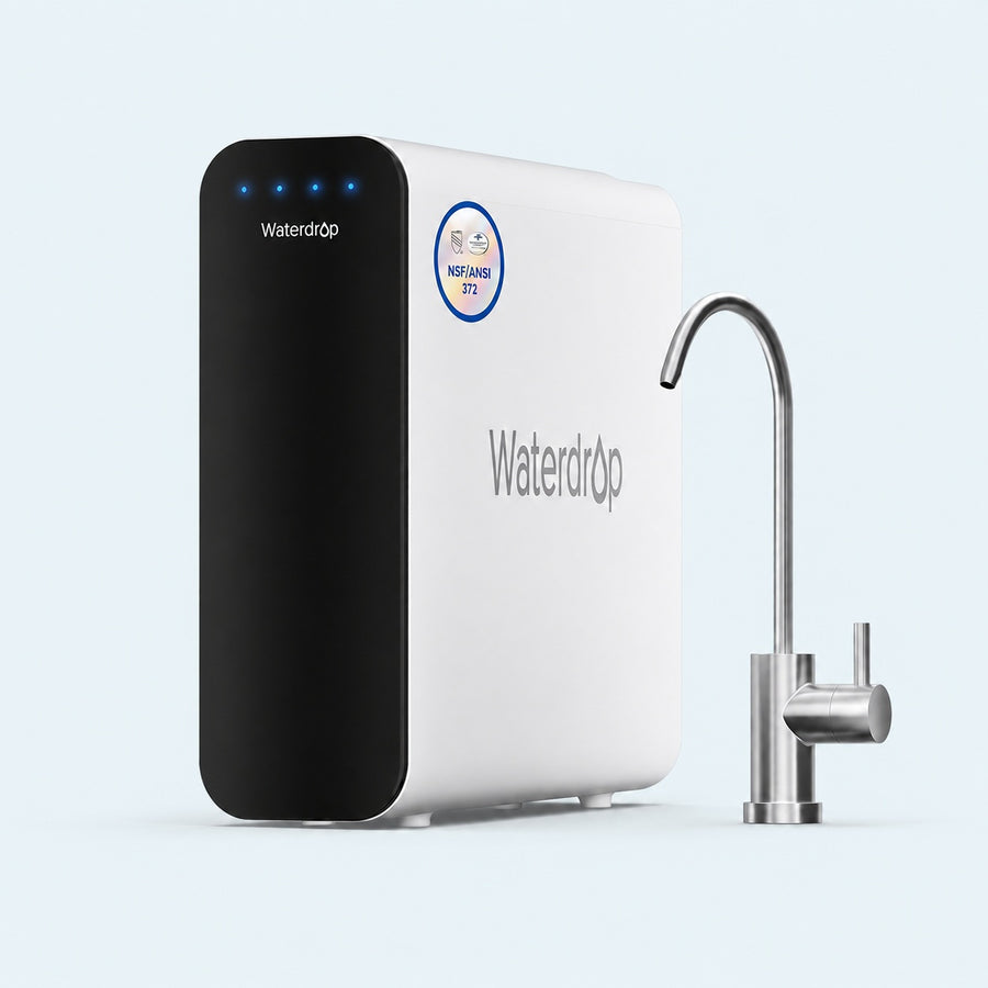 Waterdrop TSU-W sistema ir čiaupas standartizuotame aqua fone