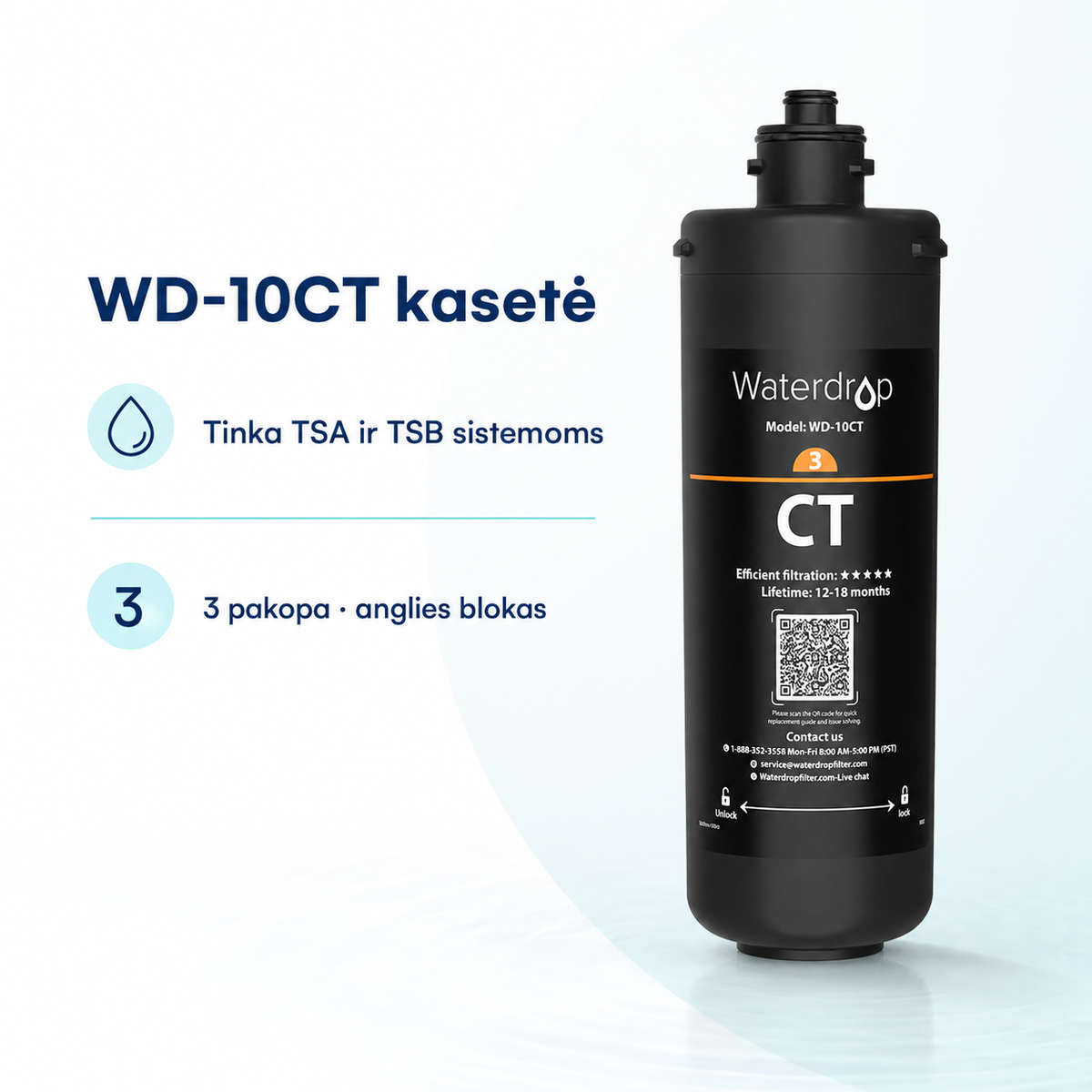 WD-10CT kasetė tinka TSA ir TSB sistemoms