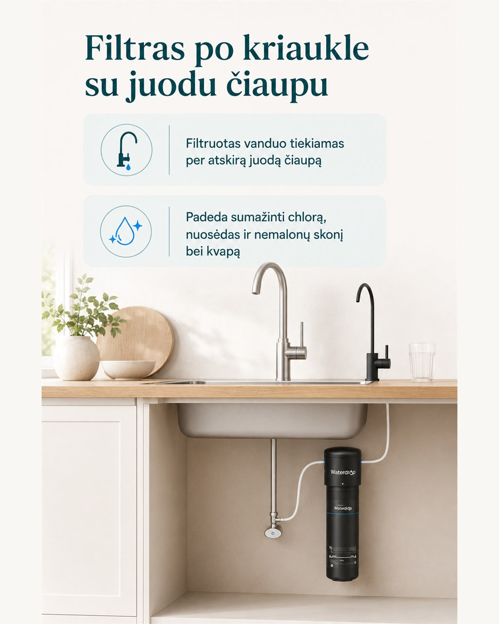 Waterdrop WD-10UB-B pagrindinės savybės